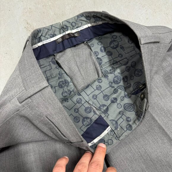 PT01 Traveller Dress Pants Grey Wool Trousers Slim Fit Stretch 32x29 - Picture 5 of 13